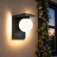 Outdoor Landscape Lighting LED 12V Low Voltage SCH23PC 12W 1100LM 3000K Dusk-to-Dawn Frosted Glass Globe Wall Sconce Light 120V 1 Pack