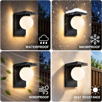 Outdoor Landscape Lighting LED 12V Low Voltage SCH23PC 12W 1100LM 3000K Dusk-to-Dawn Frosted Glass Globe Wall Sconce Light 120V