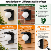 Outdoor Landscape Lighting LED 12V Low Voltage SCH23PC 12W 1100LM 3000K Dusk-to-Dawn Frosted Glass Globe Wall Sconce Light 120V