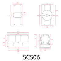 Outdoor Landscape Lighting LED 12V Low Voltage SCS06 LED Stainless Steel Cylinder Up Down Light 2 Directional Sconce Lighting 12V Low Voltage