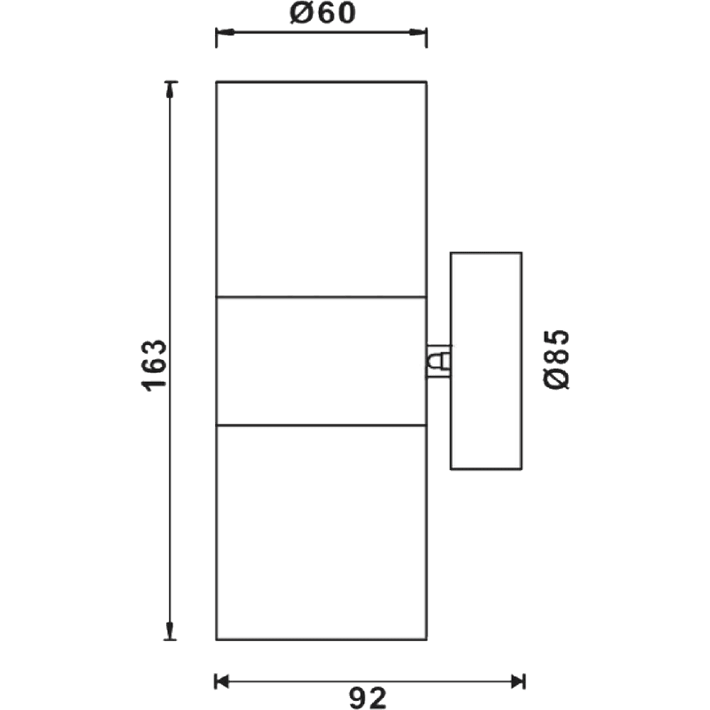 SCS06 LED Stainless Steel Cylinder Up Down Light 2 Directional Sconce Lighting.