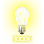SL101 Replacement Light Bulbs 2W LED S14 E26 12V Low Voltage Edison Style for Bistro String Lights - Single / Warm White 3000K