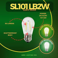 Outdoor Landscape Lighting LED 12V Low Voltage SL101 Replacement Light Bulbs 2W LED S14 E26 12V Low Voltage Edison Style for Bistro String Lights