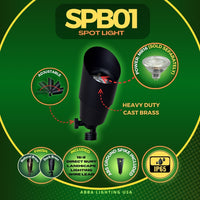 Outdoor Landscape Lighting LED 12V Low Voltage SPB01 4x/8x/12x Package 12V Low Voltage Directional Brass Spotlight Outdoor Landscape Lighting with 3W 3000K Bulb