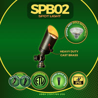 Outdoor Landscape Lighting LED 12V Low Voltage SPB02 12V Low Voltage Small Directional Bullet Brass Spotlight Outdoor Landscape Lighting