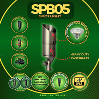 Outdoor Landscape Lighting LED 12V Low Voltage SPB05 LED Landscape 12V Low Voltage Brass Spotlight Adjustable Outdoor Lighting