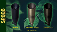 SPB06 Cast Brass 12V Low Voltage LED Outdoor Landscape Spotlight