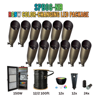 RGBW Color Changing LED Holiday Package: (12) Spotlight or (12) Path Lights with Wires and Connectors