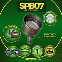 Outdoor Landscape Lighting LED 12V Low Voltage SPB07 Brass PAR36 Outdoor Flood Light 12V Low Voltage LED Landscape Lighting