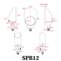 SPB12 3W-12W Adjustable LED Low Voltage Outdoor Landscape Lighting Spotlight