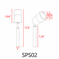 Outdoor Landscape Lighting LED 12V Low Voltage SPS02 12V Low Voltage LED Stainless Steel Spotlight Adjustable Up Lighting Fixtures