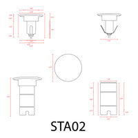 Outdoor Landscape Lighting LED 12V Low Voltage STA02 4x/8x/12x Package 3W 3000K Warm White Integrated LED 12V Low Voltage Round Aluminum Brick Paver Light Outdoor Step Light