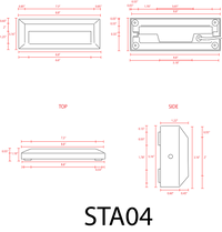 STA04 4x/8x/12x Package 3+3W 3CCT  3000K/4000K/5000K Low Voltage Cast Aluminum Rectangular Surface Mount LED Step or Deck Light