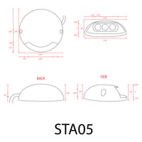 STA05 3W Low Voltage Cast Aluminum Round Surface Mount LED Step or Deck Light