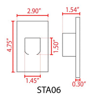 Outdoor Landscape Lighting LED 12V Low Voltage STA06 3.5W 12V Low Voltage Rectangular Waterproof Vertical 3000K Warm White Integrated LED Aluminum Stair Step Light Wall Lighting Fixture