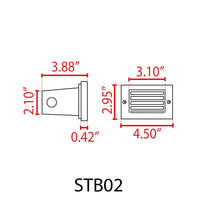 Outdoor Landscape Lighting LED 12V Low Voltage STB02 4x/8x/12x Package Louver Horizontal Waterproof LED Brass Brick Lights Edge Step Lighting 12V Low Voltage 3W 3000K Bulb