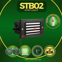 Outdoor Landscape Lighting LED 12V Low Voltage STB02 4x/8x/12x Package Louver Horizontal Waterproof LED Brass Brick Lights Edge Step Lighting 12V Low Voltage 3W 3000K Bulb