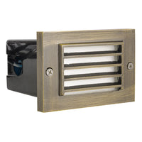 Outdoor Landscape Lighting LED 12V Low Voltage STB02 4x/8x/12x Package Louver Horizontal Waterproof LED Brass Brick Lights Edge Step Lighting 12V Low Voltage 3W 3000K Bulb