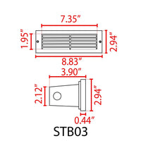 STB03 Brass 12V Low Voltage Louver Horizontal LED Brick Lights Warm White Edge Outdoor Step Light