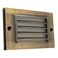 Outdoor Landscape Lighting LED 12V Low Voltage STB07 Cast Brass 12V Low Voltage 2W LED Surface Mounted Horizontal Outdoor & Indoor Step Light Natural Brass