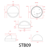 STB09 4x/8x/12x Package LED Round Deck Light Surface Mount Low Voltage Landscape Lighting 3W 3000K Bulb