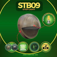 Outdoor Landscape Lighting LED 12V Low Voltage STB09 4x/8x/12x Package LED Brass Round Deck Light Surface Mount 12V Low Voltage Landscape Lighting 3W 3000K Bulb