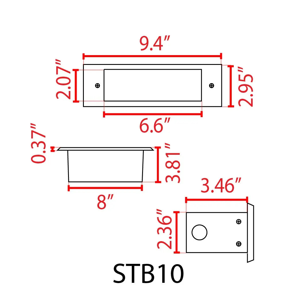 STB10 3W LED Indoor Outdoor Horizontal Brass Step Light