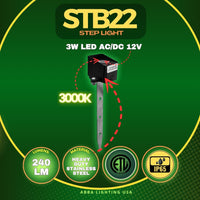 Outdoor Landscape Lighting LED 12V Low Voltage STB22 3W 3000K 240LM Cast Brass LED Mini Step Light with Stainless Steel Stake 12V Low Voltage Landscape Lighting