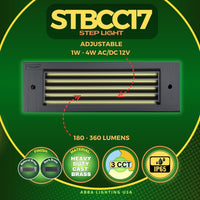 Outdoor Landscape Lighting LED 12V Low Voltage STBCC17 Cast Brass 1W-4W 3CCT Adjustable LED Outdoor Step Light 12V Low Voltage Lighting