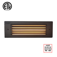 STBCC17 Cast Brass 1W-4W 3CCT Adjustable LED Outdoor Step Light 12V Low Voltage Lighting
