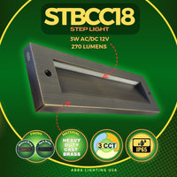 Outdoor Landscape Lighting LED 12V Low Voltage STBCC18 4x/8x/12x Package 3CCT 3W LED Cast Brass Outdoor Horizontal Modern Step Light 12V Low Voltage Lighting