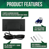 STLA04 4-Pack 1W Slim Black Low Voltage LED Outdoor Step Lights Package,  12V LED Deck Lights Landscape Lights
