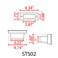 STS02 4x/8x/12x Package Outdoor Recessed Brick Wall Light 12V Low Voltage 3000K Warm White Integrated LED Step/ Stair Lighting Fixture