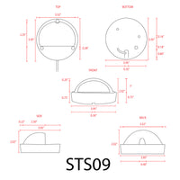 STS09 LED Round Stainless Steel Deck Light Surface Mount Low Voltage Landscape Lighting