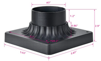 Cast Aluminum Outdoor Post Light Mount Black (5.6
