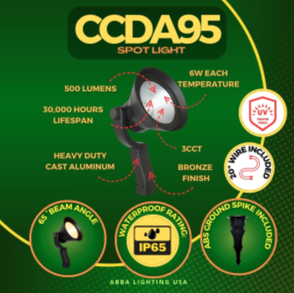 CCDA95 3CCT 7W Aluminum Outdoor Spotlight