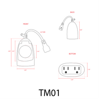 Temporizador enchufable TM01, reloj mecánico resistente al agua IP65 para exteriores, para luces de jardín, 24 horas