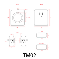 TM02 Plug In Timer Indoor Mechanical Clock for Garden Lights Transformers 24 Hour