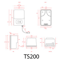 TS200 200W AC 120V Step Down Low Voltage Transformer with Digital Timer IP65 Waterproof