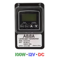 TSPDC100 DC12V 100W Digital Low Voltage Transformer with Photocell & Timer