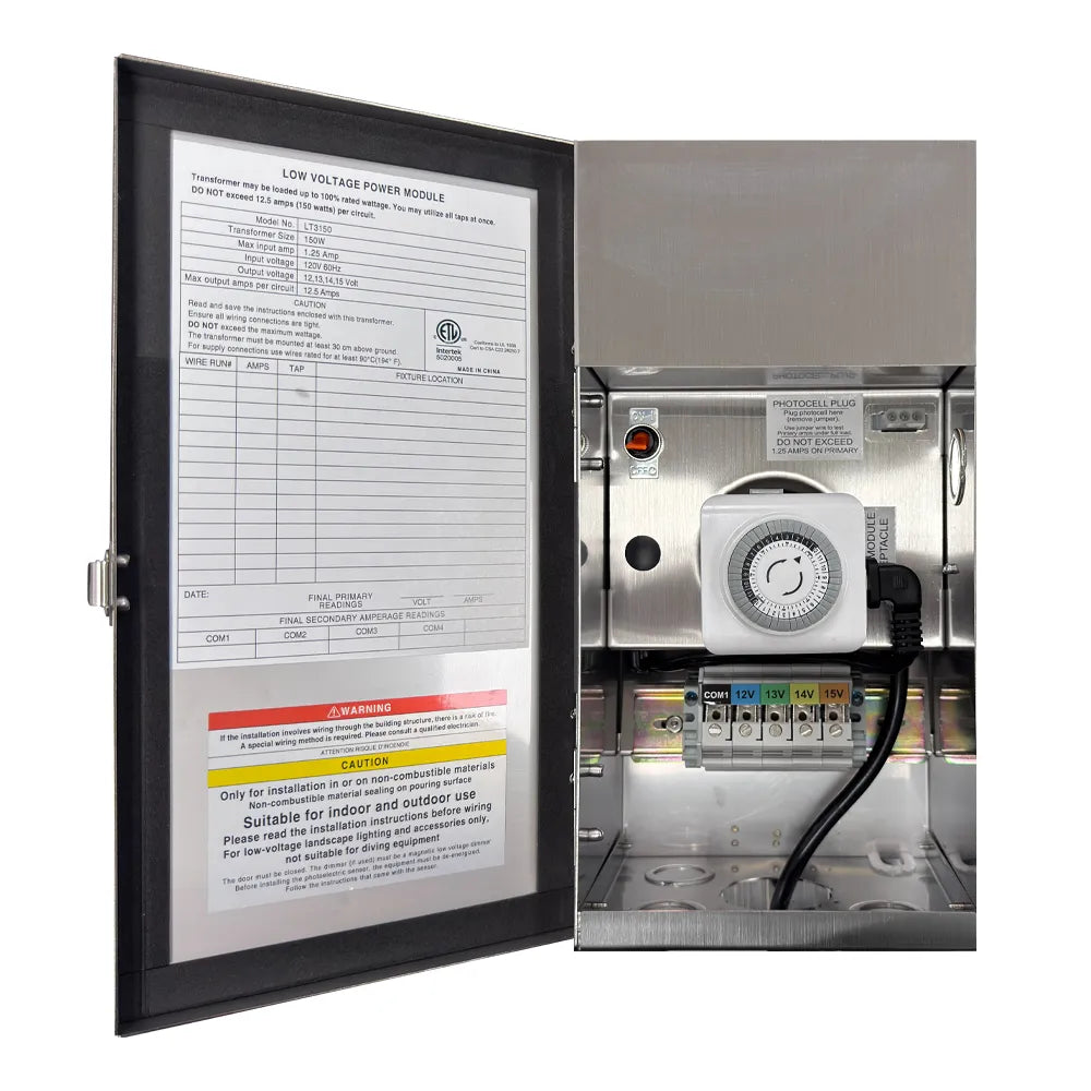 TSRPT150 150W Multi Tap Low Voltage Transformer Photocell Timer