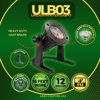 ULB01 12V Low Voltage Underwater Brass LED Fountain Pond Lighting