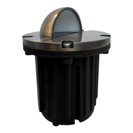 UNB02 Cast Brass 12V Low Voltage Half Moon Round LED In-ground Well Light MR16 Socket IP65 Waterproof - None / Natural Brass