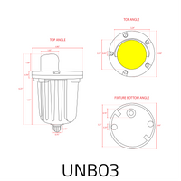 Outdoor Landscape Lighting LED 12V Low Voltage UNB03 4x/8x/12x Package Cast Brass 12V Low Voltage Shielded LED In-ground Well Light IP65 Waterproof with 5W 3000K Bulb