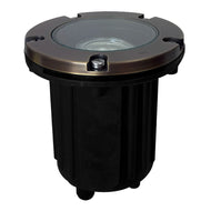 UNB04 Cast Brass 12V Low Voltage Round LED In-Ground Well Light MR16 Socket IP65 Waterproof - Natural Brass / None