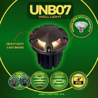 Outdoor Landscape Lighting LED 12V Low Voltage UNB07 Cast Brass 12V Low Voltage Round Multi-Directional LED In-ground Well Light IP65 Waterproof