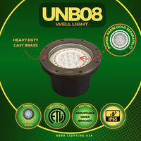 UNB08 Luz de pozo enterrada LED PAR36 comercial de bajo voltaje de latón fundido IP65 a prueba de agua