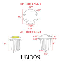 Outdoor Landscape Lighting LED 12V Low Voltage UNB09 Cast Brass Round Mono-Directional 12V Low Voltage LED In-ground Light