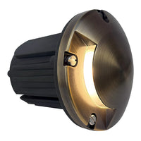 Outdoor Landscape Lighting LED 12V Low Voltage UNB09 4x/8x/12x Package Cast Brass Round Mono-Directional 12V Low Voltage LED In-ground Light with 5W 3000K Bulb