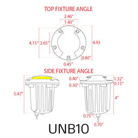 Outdoor Landscape Lighting LED 12V Low Voltage UNB10 4x/8x/12x Package Cast Brass Round Bi-Directional 12V Low Voltage LED In-ground Well Light with 3W 3000K Bulb